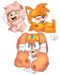  1girl amy_rose anthro areola big_breasts breasts canine crossgender cum cum_in_mouth cum_inside echidna erect_nipples erection fellatio fox furry hedgehog huge_breasts male mammal miles_&quot;tails&quot;_prower monotreme nipples oral penis sega sex skinbark tikal_the_echidna 