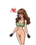 1_girl akabur backpack big_breasts brown_hair cleavage clothed cosplay curly_hair dildo female female_only glasses gloves harry_potter hermione_granger hourglass_figure lara_croft_(cosplay) looking_at_viewer solo standing tomb_raider vaginal_penetration witch_trainer