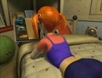 3d 3d_(artwork) abby_(cubix) angry ass breasts cubix gif kitchen screencap table zoom_in