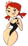 big_breasts big_hips braided_hair breasts bubble_butt cartoon_network codykins123 hair hourglass_figure light-skinned_female red_hair red_lipstick redhead smile swimsuit thick_ass thick_legs thick_thighs tight_swimsuit total_drama_island zoey_(tdi)