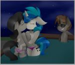  1boy 2girls anthro babe befishproductions being_watched big_breasts breasts clothed clothing fan_character female/female friendship_is_magic furry hair hot_tub hugging kissing looking_at_another love multiple_girls mutual_yuri my_little_pony octavia_(mlp) octavia_melody order_compulsive_(character) pool sunglasses swimsuit symmetrical_docking topless vinyl_scratch vinyl_scratch_(mlp) water yuri 