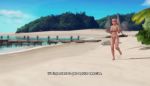  3d beach bikini bouncing_breasts breasts dead_or_alive dead_or_alive_xtreme_3 gif honoka running skimpy thong_bikini voluptuous 