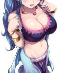  1girl 1girl 1girl alabasta belly_dancer belly_dancer_outfit big_breasts big_breasts blue_hair breasts cleavage clothed_female female_focus female_only harem_girl harem_outfit kasai_shin long_hair mature mature_female nefertari_vivi one_piece royalty skirt solo_female solo_focus tagme voluptuous 