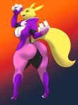  1girl 1girl 2016 anthro areola ass big_ass breasts digimon furry renamon thecon 