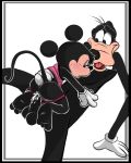  1boy 1girl anal_fingering anthro blush canine cowgirl_position cum cum_in_pussy cum_inside disney fingering goofy minnie_mouse panties_down rodent torinsangel vaginal 