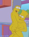  age_difference animated bart_simpson blue_hair gif girl_on_top hair incest kitchen marge_simpson milf mother_and_son sfan son the_simpsons yellow_skin 