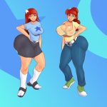  2girls ass big_ass big_breasts breasts cleavage female female_only jay-marvel johnny_test mary_test susan_test twins 