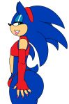 1girl anthro ass blue_body bulge clothed clothing furry girly hedgehog looking_back male mammal sega skimpy smile sonic_the_hedgehog thecon 