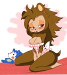  animal_crossing anthro blush breasts brown_eyes brown_hair freckles furry hair nintendo sable_able tagme video_games 