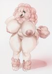  1girl 2016 anthro big_breasts breasts canine dog furry gentlepyro huge_breasts looking_at_viewer mammal nipples nude poodle pubic_hair pussy simple_background slightly_chubby white_background 