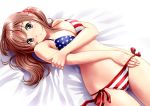  american_flag_bikini anime bikini breasts looking_at_viewer 