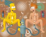 anal anus bart_simpson bender_bending_rodriguez crossover futurama ht_artworks male penis philip_j._fry pubic_hair robot tagme testicles the_simpsons