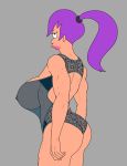  big_ass big_breasts futurama leotard muscular_female pbrown purple_hair see-through_clothes turanga_leela 