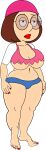  big_breasts crop_top erect_nipples family_guy glasses hat meg_griffin panties thighs 