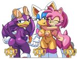  1girl amy_rose anthro areola ass avian bat big_breasts bird breasts coolblue erect_nipples furry group hedgehog mammal nipples nude pussy rouge_the_bat sega sonic_riders swallow_(bird) wave_the_swallow 