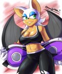  1girl anthro big_breasts breasts clothed clothing female female_only furry large_breasts pltnm06ghost_(artist) rouge_the_bat smile sonic_(series) 