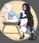 1girl anthro anthro_only big_sub bigger_female bigger_sub blush desk fel-fisk female/female female_anthro female_only fingering furry larger_female larger_sub muffet mufforiel sinisk size_difference small_dom small_dom_big_sub smaller_dom smaller_dominant smaller_female toriel undertale undertale_(series) video_games