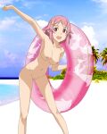 1girl 1girl 1girl ;d areola ass blue_flower blue_ribbon braid breasts cleavage erect_nipples feathers feet floating_hair flower full_body green_flower hair_feathers hair_flower hair_ornament hibiscus high_resolution innertube leaning_forward leg_lift lisbeth lisbeth_(sao-alo) looking_at_viewer medium_breasts navel nipples no_bra nopan nude nude_filter one_arm_up one_eye_closed open_mouth orange_eyes outdoor_nudity outside pink_flower pink_hair pussy red_flower rose shinozaki_rika short_hair simple_background smile sparkle_background standing sword_art_online sword_art_online:_alicization sword_art_online:_code_register thighs third-party_edit tied_hair toes uncensored very_high_resolution water white_background white_flower white_rose wink イルカ ソードアート・オンライン_コード・レジスタ ソードアート・オンラインⅡ ピンクの瞳 ピンク髪 海 砂浜 