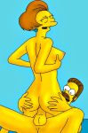  anus ass breasts cowgirl_position edna_krabappel ned_flanders nude penis sex the_simpsons yellow_skin 