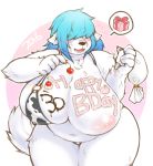  1girl 1girl amad_no_moto anthro big_breasts bikini blush breasts canine clothing dog frosting furry huge_breasts mammal nipples overweight swimsuit 