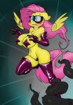 1girl 2016 absurd_res anthro anthrofied armpits atryl blush boots breasts clothing edit equine fluttershy_(mlp) footwear friendship_is_magic furry gloves high_res imminent_rape mammal mask mrponeswildride my_little_pony nipple_bulge pasties pegasus tentacle wings