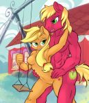  1girl anthro apple_bloom_(mlp) applejack_(mlp) areola armpits babs_seed_(mlp) big_macintosh_(mlp) breasts brother brother_and_sister cheerilee_(mlp) equine friendship_is_magic furry hobbes_maxwell horse incest male mammal my_little_pony nipples nude pony sibling sister swingset 