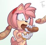  1girl 2016 amy_rose anthro areola breasts clothing disembodied_penis erect_nipples erection eyelashes fellatio fur furry gloves green_eyes group hair hedgehog male male/female mammal nipples nude open_mouth oral penetration penis sega sex solo_focus sonic_(series) sonic_the_hedgehog_(series) the_other_half video_games 