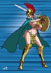  axel-rosered big_breasts breasts gladiator one_piece rebecca_(one_piece) shield sword weapon 