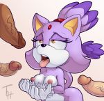  1girl 2016 anthro areola ass blaze_the_cat breasts cat disembodied_penis erect_nipples erection feline fur furry group hair half-closed_eyes humanoid_penis male male/female mammal navel nipples nude open_mouth penis purple_fur sega solo_focus sonic_(series) sonic_the_hedgehog_(series) the_other_half tongue tongue_out video_games white_fur 
