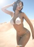  1girl 1girl bikini dreamerofexistence sand sunglasses 