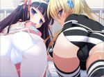  2girls anime ass bend_over ecchi looking_back multiple_girls panties pussy see-through twitter 