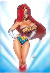 1girl big_breasts breasts cleavage cosplay dc_comics disney female fuckable insanely_hot jessica_rabbit long_hair looking_at_viewer mainasha red_hair solo_female who_framed_roger_rabbit wonder_woman wonder_woman_(cosplay)
