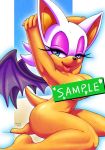  1girl 2016 anthro armpits bat big_breasts breasts censored female female_only furry large_breasts mammal michiyoshi nude rouge_the_bat sega smile sonic_(series) 