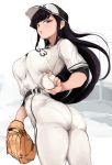  1girl alternate_costume ass baseball_uniform big_ass black_hair komi-san_wa_komyushou_desu komi_shouko long_hair pantylines 