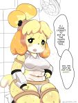  1girl alternate_costume animal_crossing artificier_(risk_of_rain) cosplay furry impossible_clothes isabelle_(animal_crossing) nintendo revealing_clothes risk_of_rain 