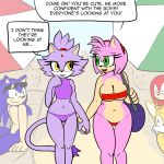  1girl 2016 amy_rose anthro blaze_the_cat breasts canine cat dialogue echidna english_text feline fox furry group hedgehog holding_hands knuckles_the_echidna male mammal miles_&quot;tails&quot;_prower monotreme sega sonic_the_hedgehog text viktor2 