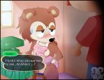  1girl 2016 animal_crossing anthro armpits blush breasts clothed clothing dialogue digital_media_(artwork) duo english_text freckles fur furry goat-head_(artist) hair hedgehog inside male male/female mammal nintendo nipples pussy sable_able smile standing text video_games villager_(animal_crossing) 