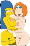  2_girls big_breasts croc_(artist) family_guy huge_breasts lois_griffin looking_at_viewer marge_simpson milf the_simpsons 