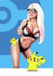  big_breasts bikini breasts brian_gibbs_(artist) digital_media_(artwork) hair kiwiartyfarty kizziechase made_with_adobe_illustrator pikachu pokeballs pokemon vector 