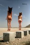  2girls ass beach bubble_butt multiple_girls nude outside 
