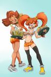  2_girls 2girls alcohol anthro ass beer beverage big_ass big_breasts blue_eyes breasts brown_eyes brown_hair canine cheese cleavage clothed clothing daughter disney duo ear_piercing female female_only fingerless_gloves food furry gloves goof_troop hair hair_bow hair_ribbon hooters kandlin legwear mammal mature_female milf mother_&amp;_daughter mother_and_daughter nachos navel parent peg_pete piercing pigtails pistol_pete red_hair ribbons simple_background skimpy smile stockings tight_clothing twin_tails 
