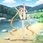  beach big_breasts bikini bishoujo_senshi_sailor_moon breasts nipples shorts stretching swimsuit tsukino_usagi usagi_tsukino zimu_jiang 