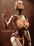  1girl 3d breasts cyborg_(designation) female games mass_effect mass_effect_2 mass_effect_3 miranda_lawson nipples nude posing pussy pussy_hair red_eyes render robot solo solo_female video_games xnalara xps 