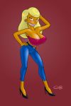  big_breasts breasts cleavage milf super-enthused the_simpsons titania_(the_simpsons) yellow_skin 