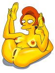  anus ass breasts edna_krabappel nude shaved_pussy spreading the_simpsons yellow_skin 