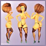  ass breasts edna_krabappel erect_nipples puffy_nipples stockings the_simpsons thighs thong 