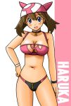  bikini breasts haruka_(pokemon) looking_at_viewer may pokemon tagme tsumitani_daisuke zipper 