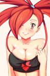  ;) asuna_(pokemon) blush breasts deviantart flannery pokemon pose smile wink 