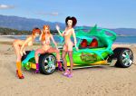  3d 3d_(artwork) big_breasts breasts daphne_blake female female_only high_heels kcfeel madelyn_dinkley mystery_machine nude scooby-doo shaved_pussy spreading stockings velma_dinkley 