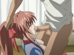  anime fellatio gif hentai irrumatio oral shirt_lift 